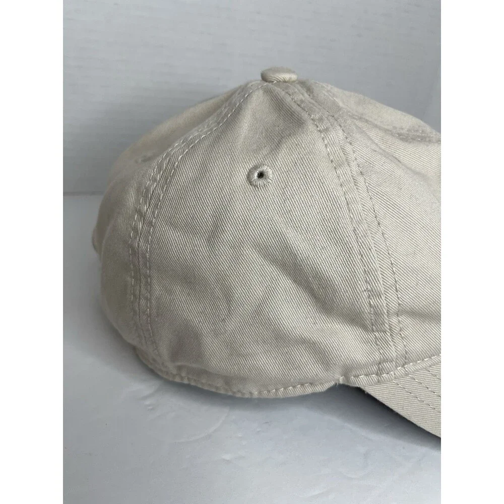 Adidas Sand Beige Cotton Adjustable Dad Hat Cap Embroidered Logo